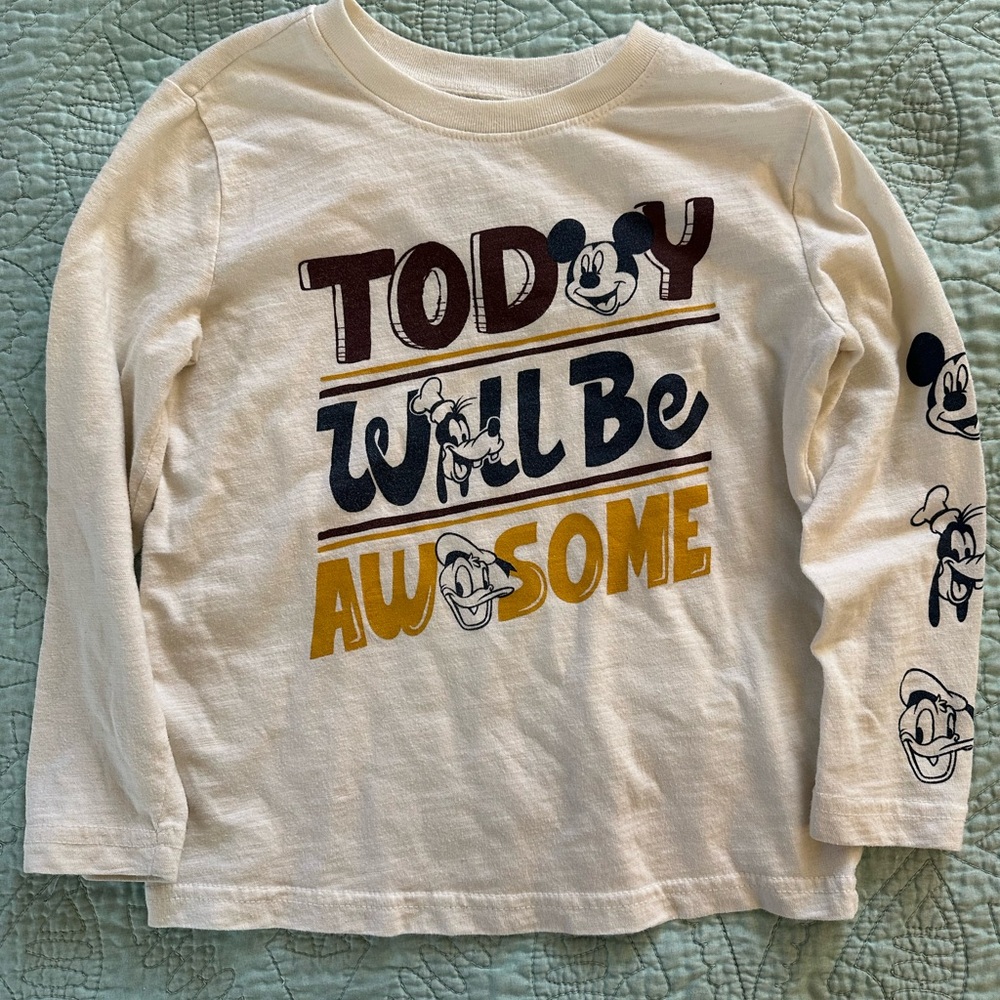 Mickey Mouse Disney Character Long Sleeve Toddler Boy 4T Shirt